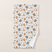 Playful Watercolour Safari Animals Bath Towel Set (Serviette à main)