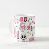 Playful Wedding Celebration Illustrative Pattern Koffiemok (Voorkant links)