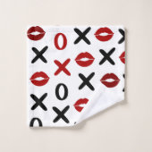 Playful XO & Red Lips Modern Love Pattern (Gant de toilette)