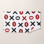 Playful XO & Red Lips Modern Love Pattern (Serviette à main)