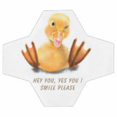 Playful Yellow Duckling Wink Soccer Ball Smile Voetbal (Enkel)
