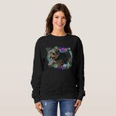Playful Yorkshire Terrier Dog Pop Art Proud Yorkie Trui (Voorkant volledig)