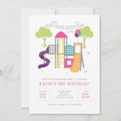 Playground Park Girl Anniversaire Invitation (Devant)