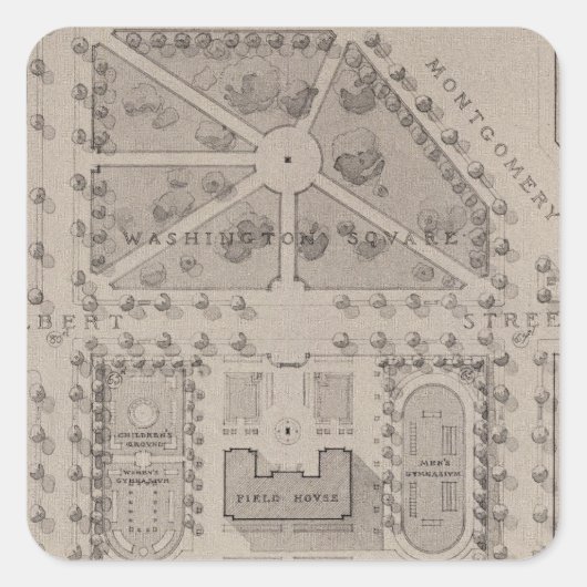 Playground, Washington Square, San Francisco Vierkante Sticker (Voorkant)