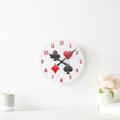 Playing Card Suits: Wall Clock Ronde Klok (Huis)