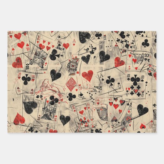 Playing Cards Collage Pattern  Inpakpapier Vel (Voorkant 3)