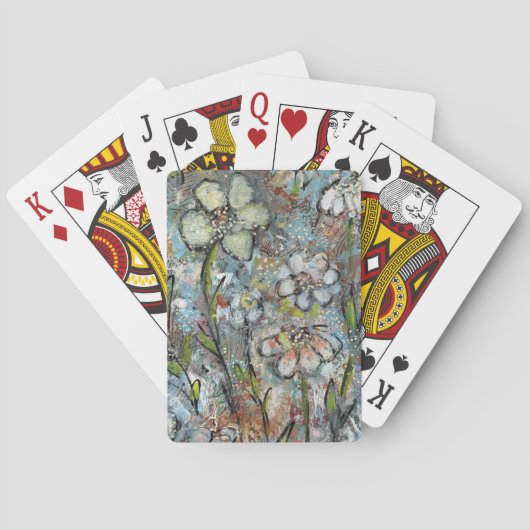 Playing cards featuring mixed media floral design pokerkaarten (Achterkant)