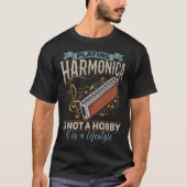 Playing Harmonica Player Harmonica T-shirt (Voorkant)