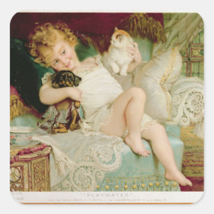 Playmates, van de peren Annual, 1903 Vierkante Sticker