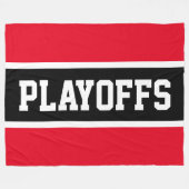 PLAYOFFS Athletic Bright Red Black White Stripes Fleece Deken (Voorkant (Horizontaal))