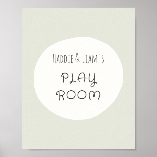 Playroom aangepaste namen gepersonaliseerd Poster  (Voorkant)