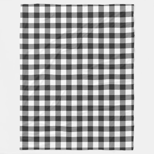 Plays Black White Gingham Check Fleece Deken (Voorkant)