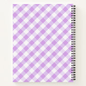 Plays Gingham Paars Pattern Name Notebook Notitieboek (Achterkant)