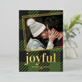 Plays Joyful-kerstfoto Folie Feestdagenkaart (Staand Voorkant)