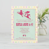 Playtime Fun  Party Invitation - Girl Kaart (Staand voorkant)