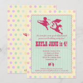 Playtime Fun  Party Invitation - Girl Kaart (Voorkant / Achterkant)