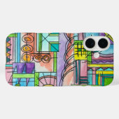 Playtime-Hand Painted Modern Geometric Art Case-Mate iPhone Case (Achterkant (horizontaal))