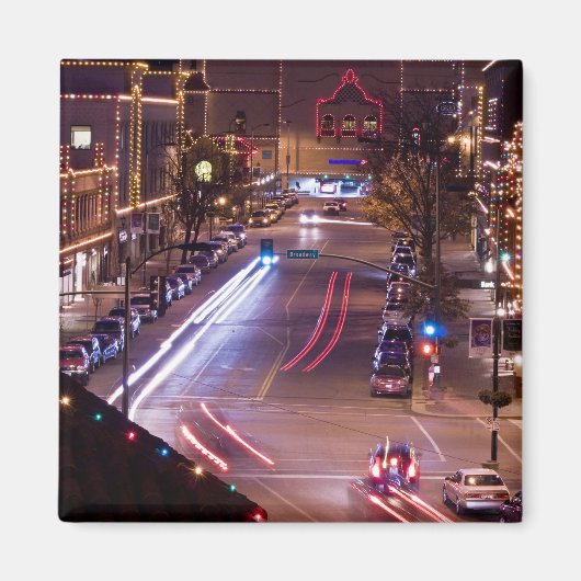 Plaza avond met Kerstmis Magneet (Voorkant)