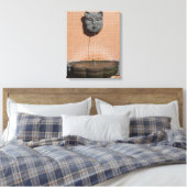 Plaza Cat Fountain Canvas Afdruk (Insitu (Slaapkamer))