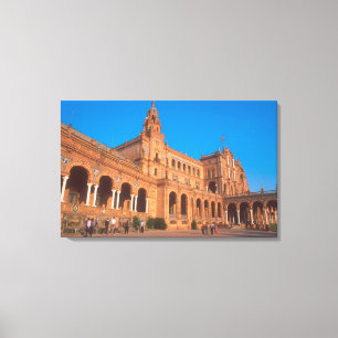 Plaza de Espana in Sevilla, Spanje. Canvas Afdruk