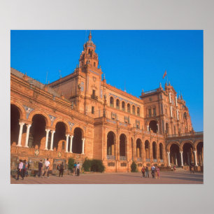 Plaza de Espana in Sevilla, Spanje. Poster