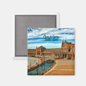 Plaza de Espana, Sevilla. Spanje Magneet (Voorkant / Achterkant)