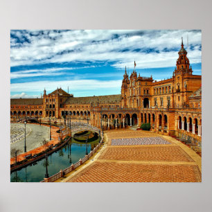 Plaza de Espana, Sevilla. Spanje Poster