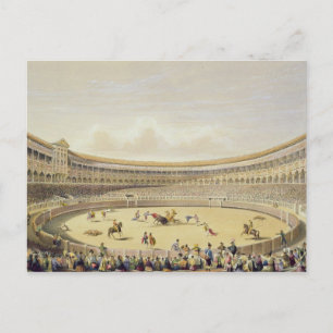 Plaza de Toros van Madrid, 1865 (kleur litho) Briefkaart