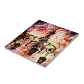 Plaza Light Pink Grunge Tegeltje (Zijkant)