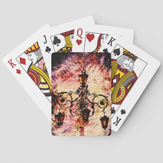 Plaza Light Roze Grunge Pokerkaarten (Achterkant)