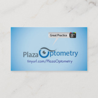 Plaza optometry visitekaartje