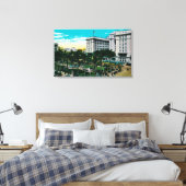 Plaza Park en U.S. Grant Hotel San Diego, CA Canvas Afdruk (Insitu (Slaapkamer))