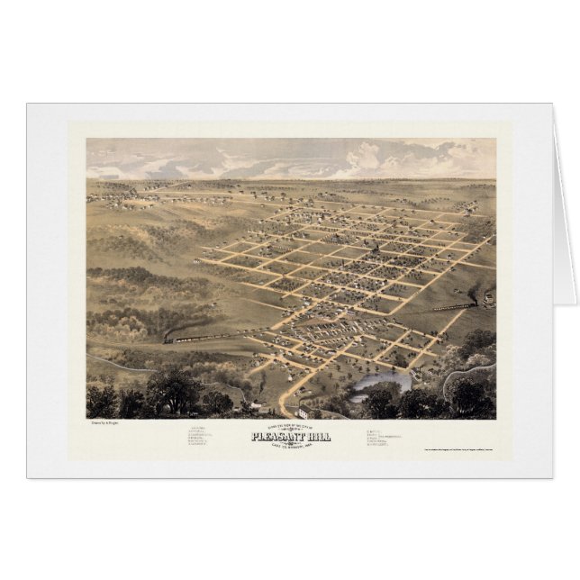 Pleasant Hill, MO Panoramic Map - 1869 (Voorkant Horizontaal)