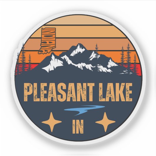 Pleasant Lake, Indiana Sticker (Voorkant)