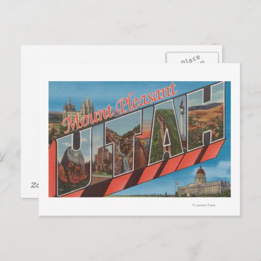 Pleasant monteren, Utah - Grote letterscènes Briefkaart (Voorkant / Achterkant)