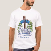 Pleasant Mountain Ski Bridgton logo. T-shirt (Voorkant)
