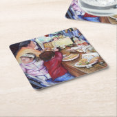 Pleasant Picnic, Mexico Vierkante Kartonnen Onderzetter (Schuin)