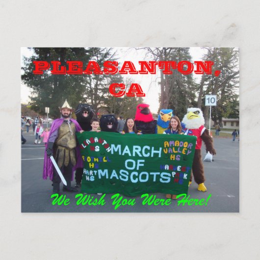 Pleasanton March of Mascots 2011 Briefkaart (Voorkant)