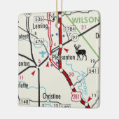 Pleasanton TX Map Keramisch Ornament (Links)
