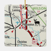 Pleasanton TX Map Keramisch Ornament (Achterkant)