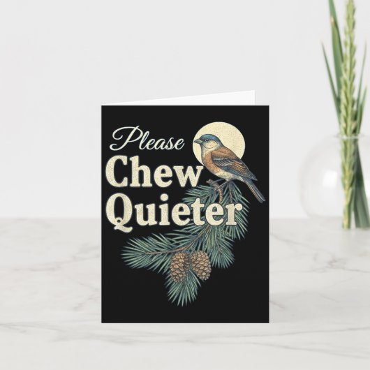 Please Chew Quieter Christmas Funny Novelty  Kaart (Voorkant)
