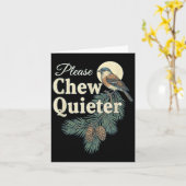 Please Chew Quieter Christmas Funny Novelty  Kaart (Gele Bloem)