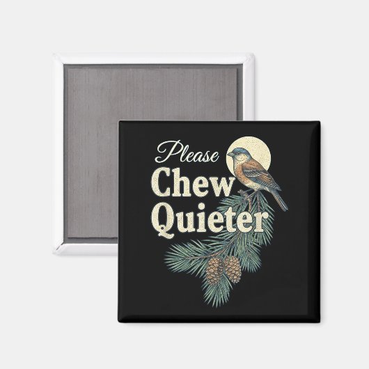 Please Chew Quieter Christmas Funny Novelty Magneet (Voorkant / Achterkant)