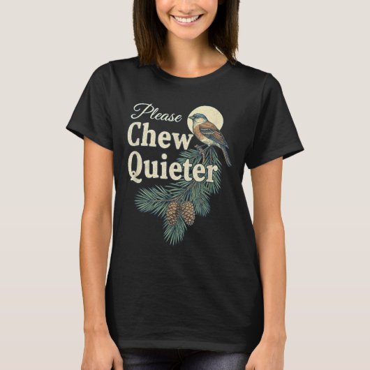 Please Chew Quieter Christmas Funny Novelty  T-shirt (Voorkant)