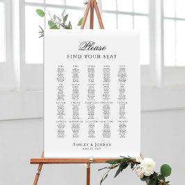 Please Find Your Seat up to 20 tables seating plan Poster