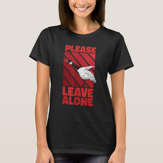 Please Leave Me Alone Canadian Goose Birdwatcher T-shirt (Voorkant)