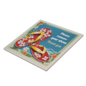 Please Remove Shoes Sign Hawaiian Flip Flops Tegeltje (Zijkant)