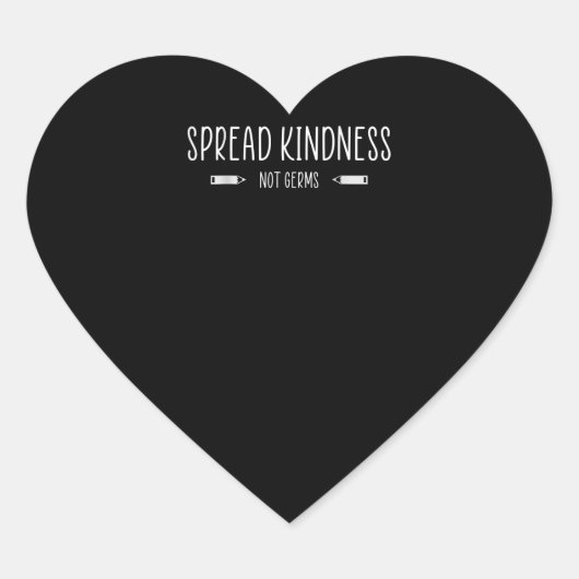 Please Spread Kindness Not Germs Hart Sticker (Voorkant)
