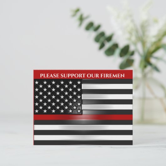 PLEASE SUPPORT OUR FIREMEN BRIEFKAART (Staand voorkant)