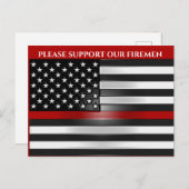 PLEASE SUPPORT OUR FIREMEN BRIEFKAART (Voorkant / Achterkant)